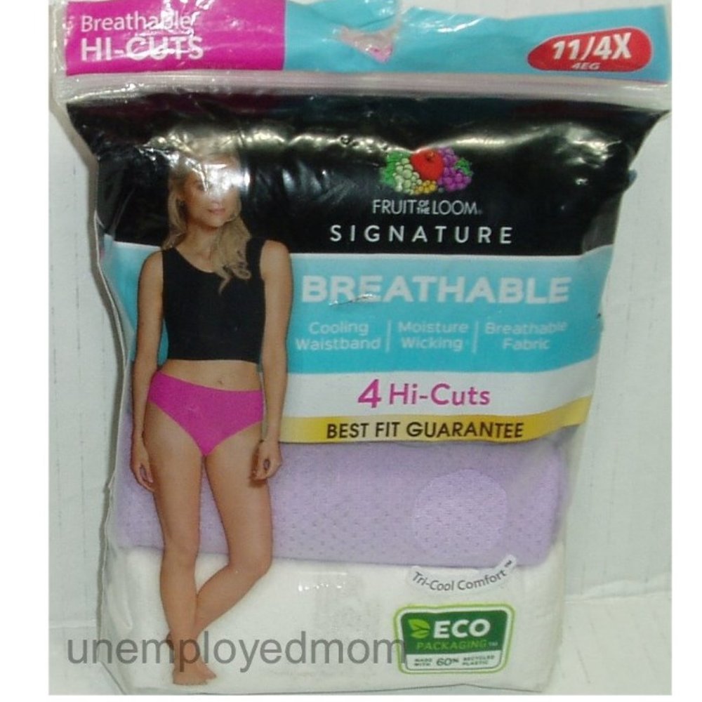 Women's Hi Cuts Panty Underwear Breathable 4 pair Moisture Wicking Signature